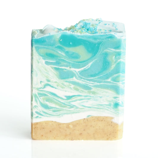 Sand + Sea Scent | Handmade Goat Milk Soap | Coastal Fresh Scent with Kukui Nut Oil, Mango Butter & Shea Butter | Natural Artisan Soap Bar