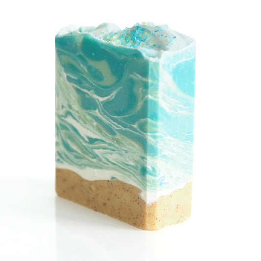 Sand + Sea Scent | Handmade Goat Milk Soap | Coastal Fresh Scent with Kukui Nut Oil, Mango Butter & Shea Butter | Natural Artisan Soap Bar