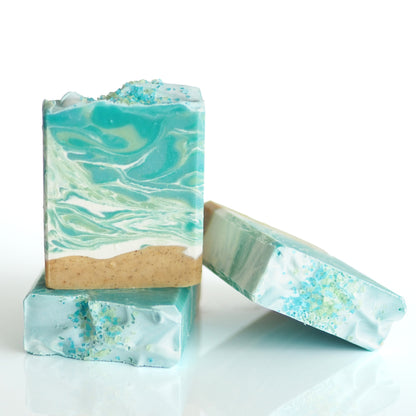Sand + Sea Scent | Handmade Goat Milk Soap | Coastal Fresh Scent with Kukui Nut Oil, Mango Butter & Shea Butter | Natural Artisan Soap Bar